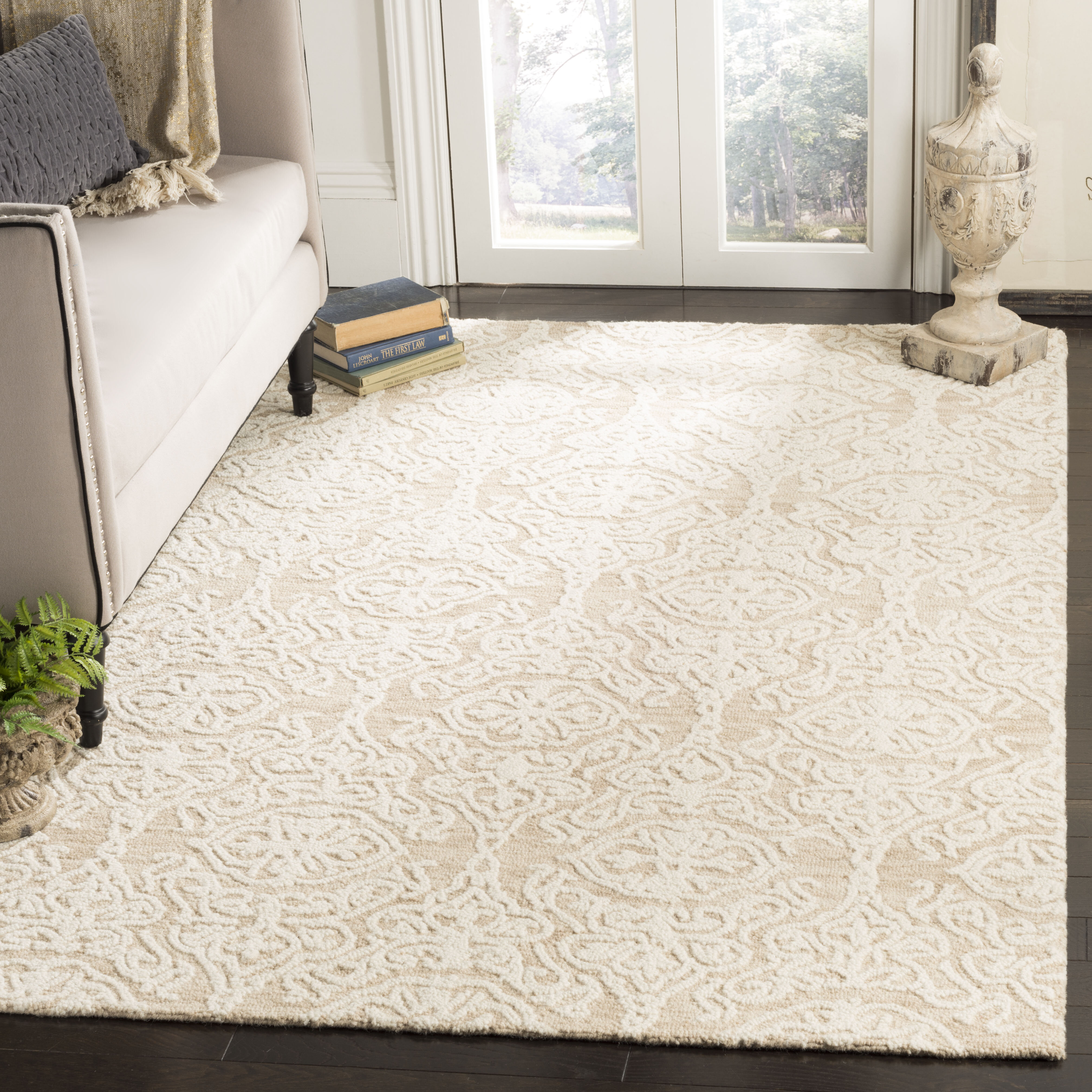 House of Hampton® Davyan Hand Tufted Wool Beige/Ivory Rug