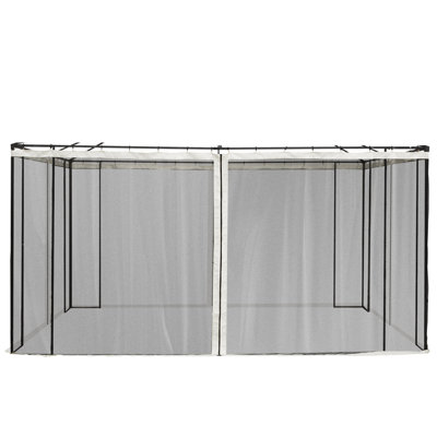Paroi de remplacement 10 'X 13' Gazebo (filet crème) - 4 panneaux à fermeture à glissière, filet moustiquaire pour tente (paroi latérale seulement, filet noir)