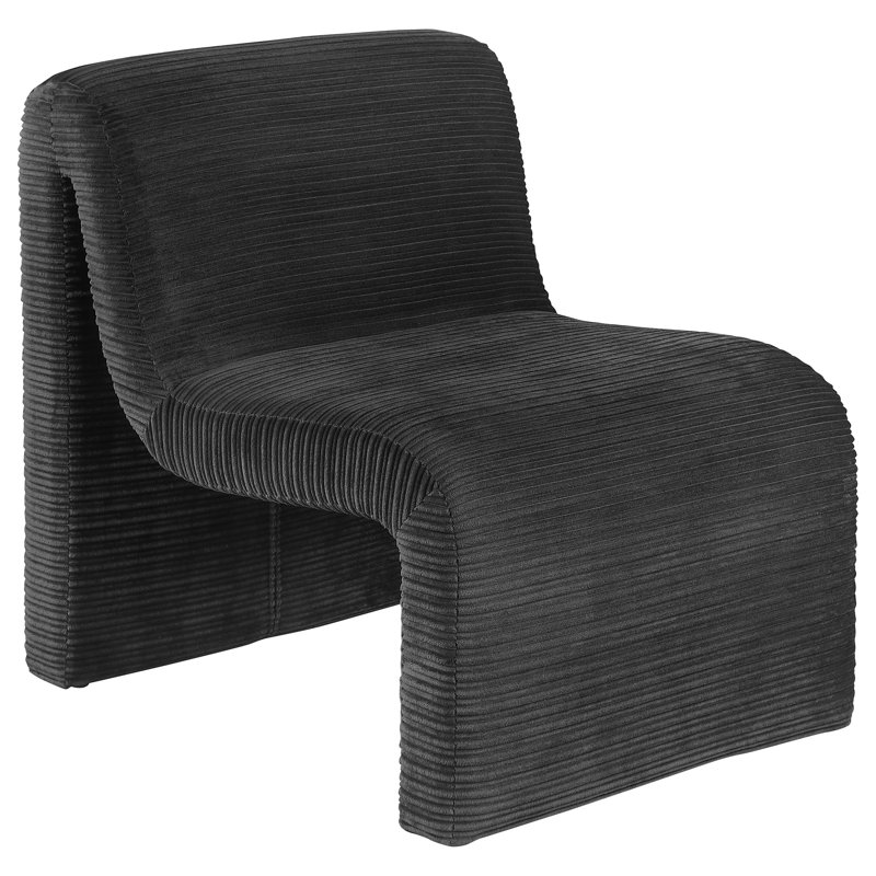 Fauteuil d'appoint courbé et sans accoudoirs Portuondo , Noir
