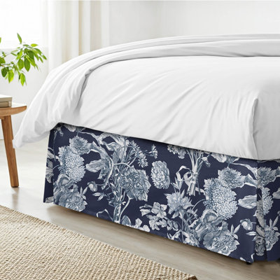 Alexandria Indigo Cotton Bedskirt