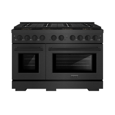 ZLINE 48 in. Paramount Gas Range with 8 Burner DuoPro Cooktop in Black Satin Stainless Steel