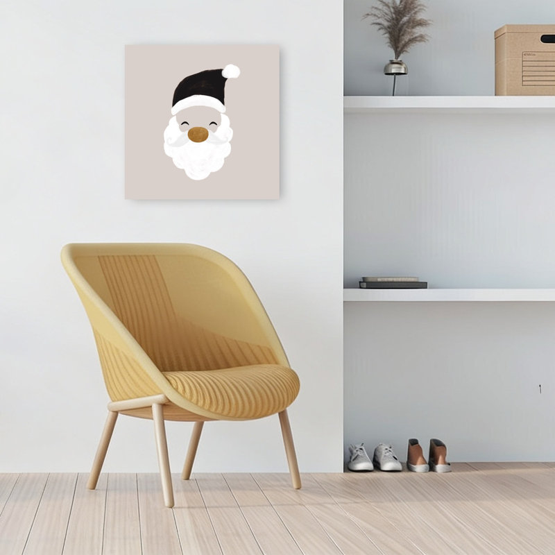 Cute Christmas Santa Contemporary Wall Art Print 1 Piece Wrapped Canvas Wall Art, 45.72cm H x 45.72cm W