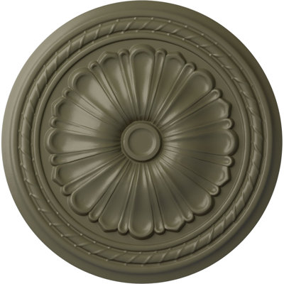 Médaillon de plafond Endurathane Sellek, DO 18 1/2 po x P 7/8 po x P 1 1/2 po (convient aux auvents jusqu'à 1 1/8 po) Finition gris acier peinte à la main