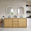 Meuble-lavabo sur pied l 80 po x H 35 po avec structure en bois de chêne, comptoir en quartz, lavabo double, entièrement assemblé-242587329