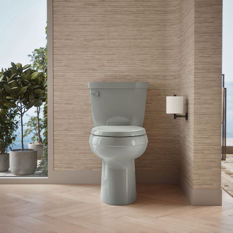 Cimarron Comfort Height Two-Piece Elongated 1.28 Gpf Chair Height Toilet, Ice Grey