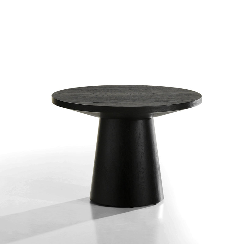 Table de bout ronde en ébène 22 po avec base piédestal Jasper