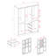 Armoire-penderie à 100% en bois massif avec miroir, tiroirs et tablettes réglables Aveah-43566235