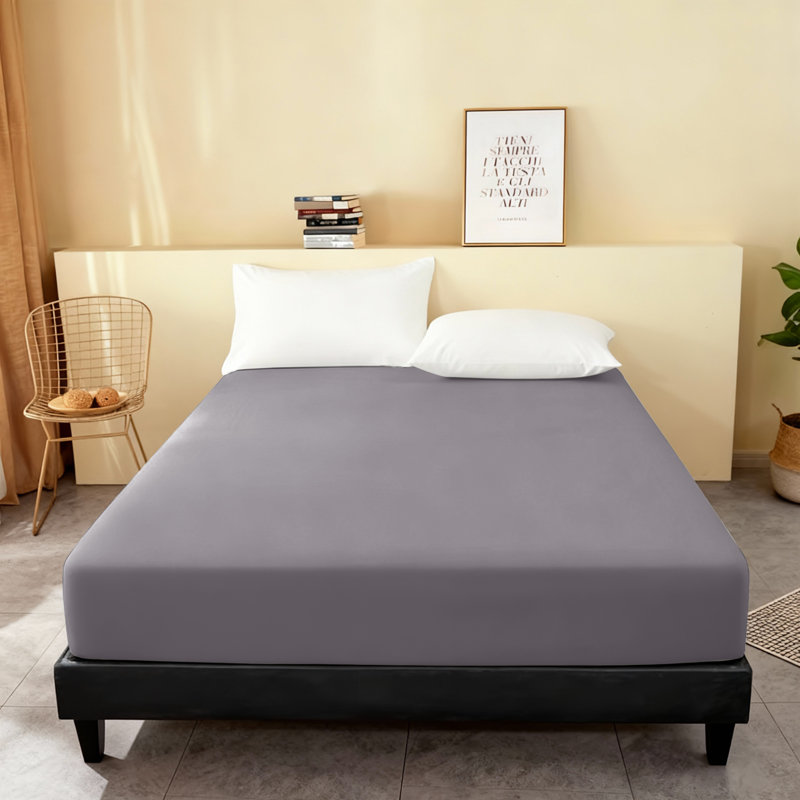 Super Soft Microfiber Fitted Sheet – 25cm Deep Pocket, Brushed Finish, Single (3'), Grey