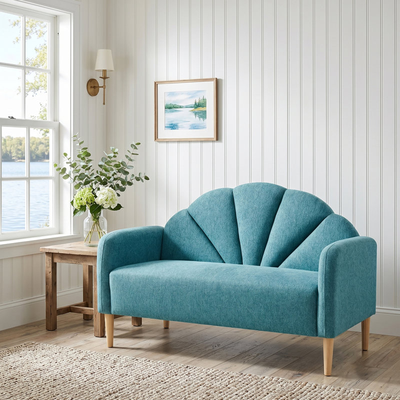 Billijo Solid and Manufactured Wood Standard Loveseat, Mint, 33.07" H x 49.6" W x 29.92" D