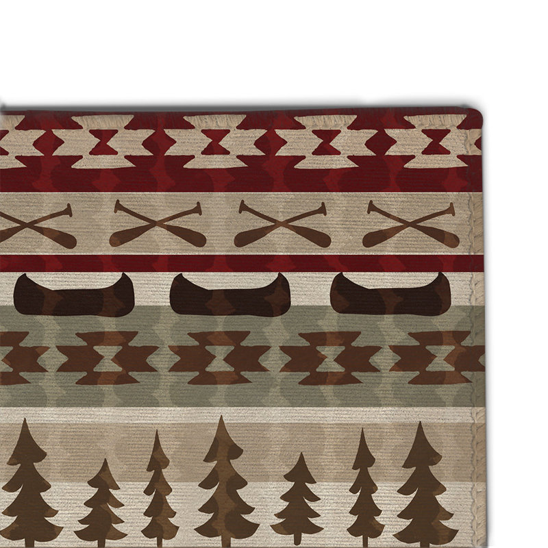 Tribal Lodge Woods Chenille Indoor Rug, Rectangle 5' x 7'