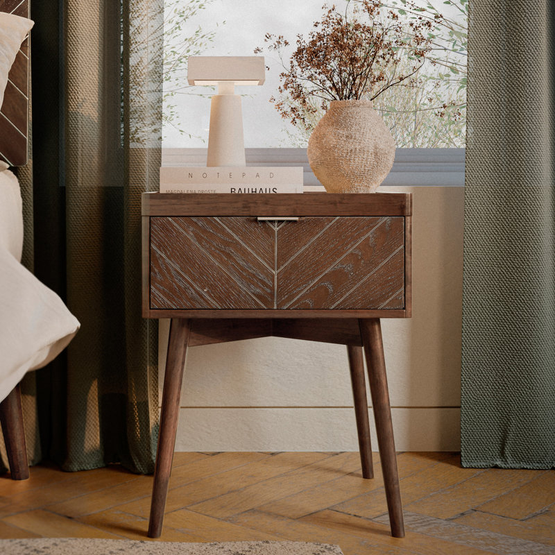 Table de chevet Loki Mid Century Modern, Espresso