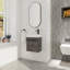 Meuble-lavabo mural 18 po avec lavabo en résine blanche et porte d'armoire à fermeture en douceur 18 po-603375391