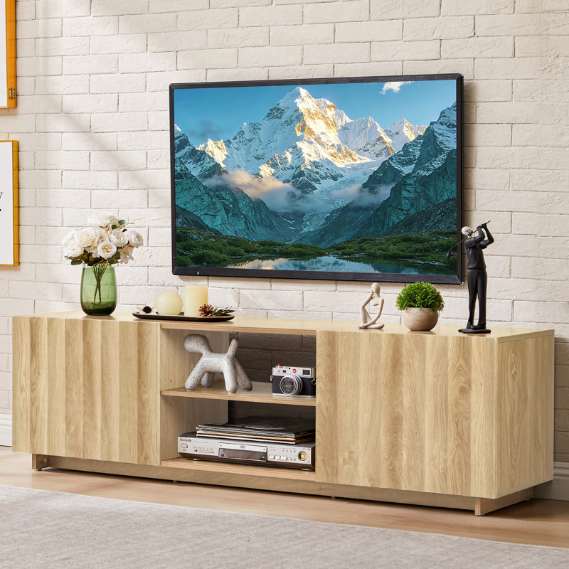 Meuble télé 60 po avec rangement, Jaune