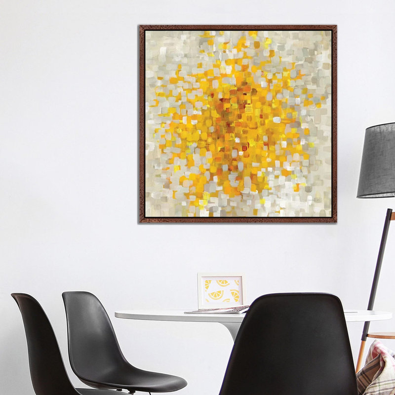 Summer Blocks by Danhui Nai - Print on Canvas, 93.98 cm H x 93.98 cm W, Classic Brown Wood Framed