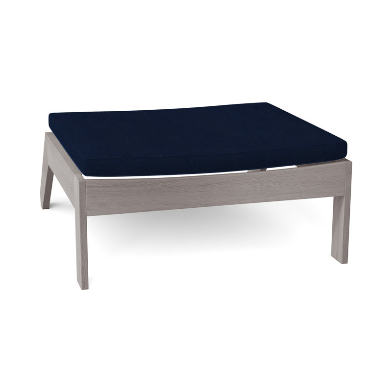 Repose-pieds Ashland en teck Adirondack - Huître, Welt, Huître teck, Velours indigo
