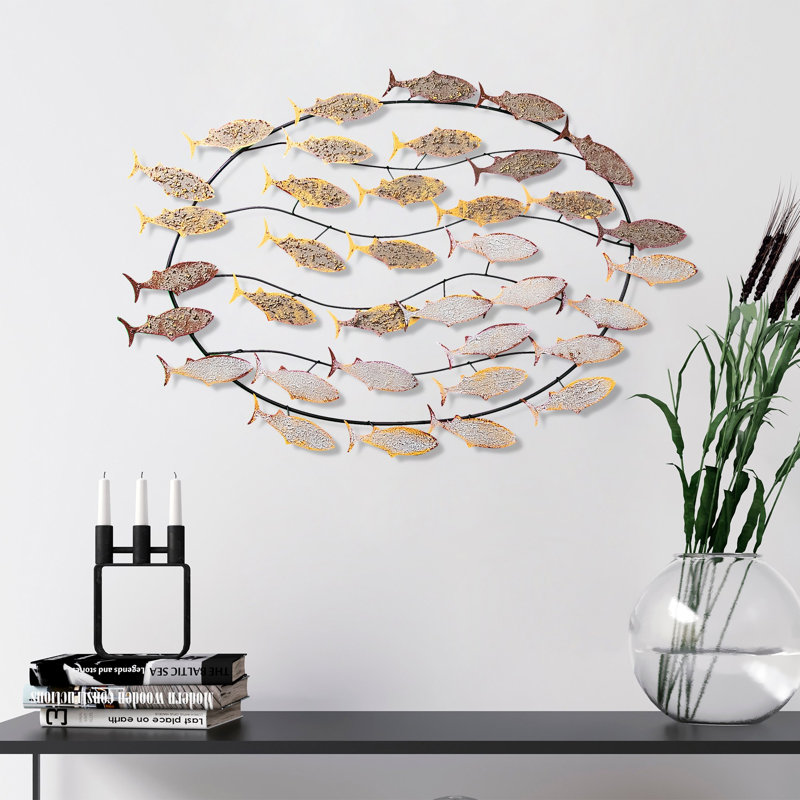 Accessoire mural en métal peint à la main 39,4 po x 27,6 po x 2,0 po | Fabrication 100% métal, poids: 5,3 lb | Variations de couleurs uniques, parfaites pour la décoration intérieure, touche artistique à n'importe quelle pièce