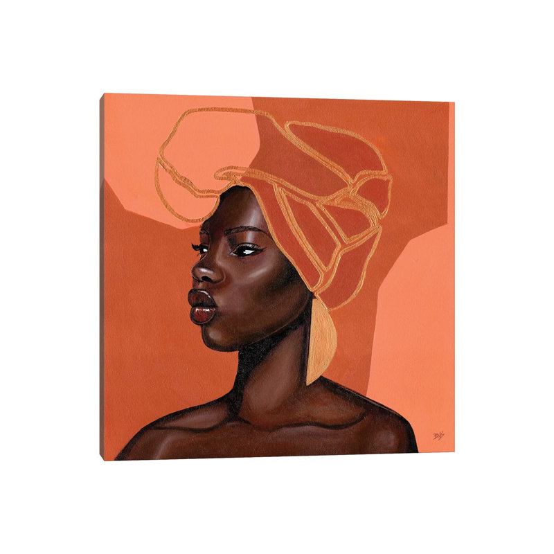 « Adah » par Bria Nicole-impression d’art graphique, H 12 po x l 12 po x P 1,5 po, Toile tendue, Pas de tapis