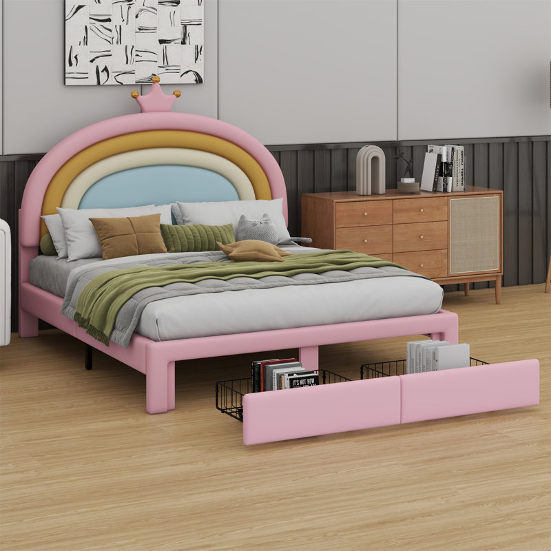 Lit plateforme en velours Aristeu, Double