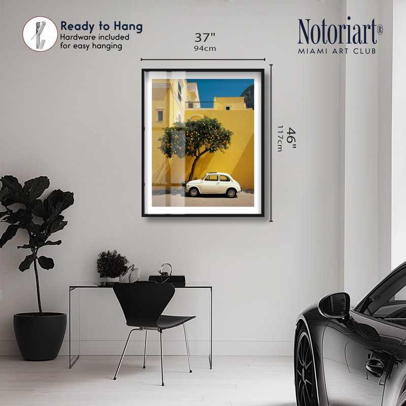 Décoration murale bord de mer Lemon Drive Shadowbox par Notoriart, cadre noir, H 46 po x l 37 po, H 46 po x l 37 po
