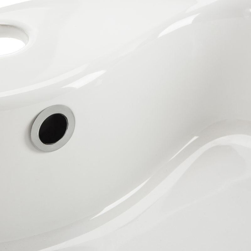 Mira White Ceramic Round Vessel Sink with Overflow Drain