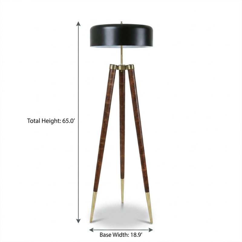 Lampe trépied en bois Starlight