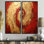 Fusion rouge or spirale III - 2 impressions sur toile modernes dorées