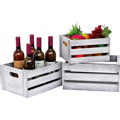 Storage Crates 3 Pcs Wooden Crates Decorative Boxes