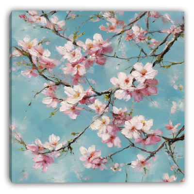 «Cherry Blossoms in Blue Sky», art mural sur toile
