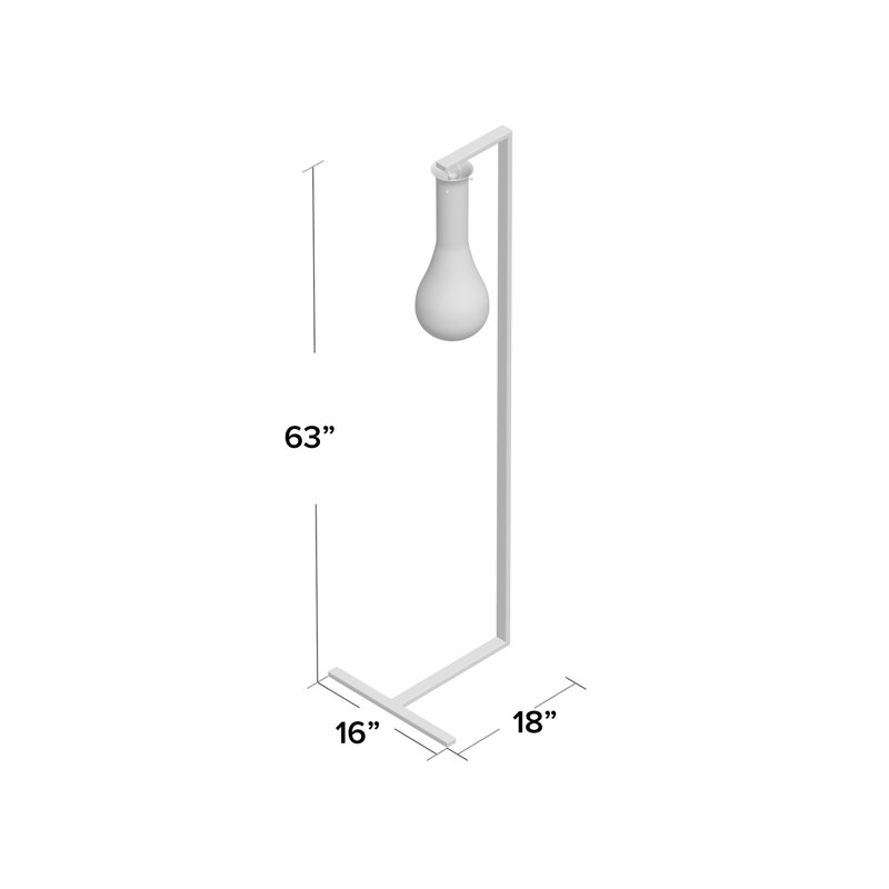 Lampe sur pied 1 lumière en chrome avec abat-jour en verre transparent, Chrome