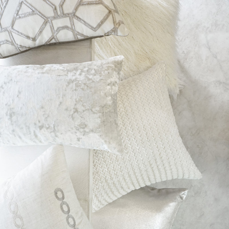Ravish Pillow Cover & Insert, Silver, Square 20"