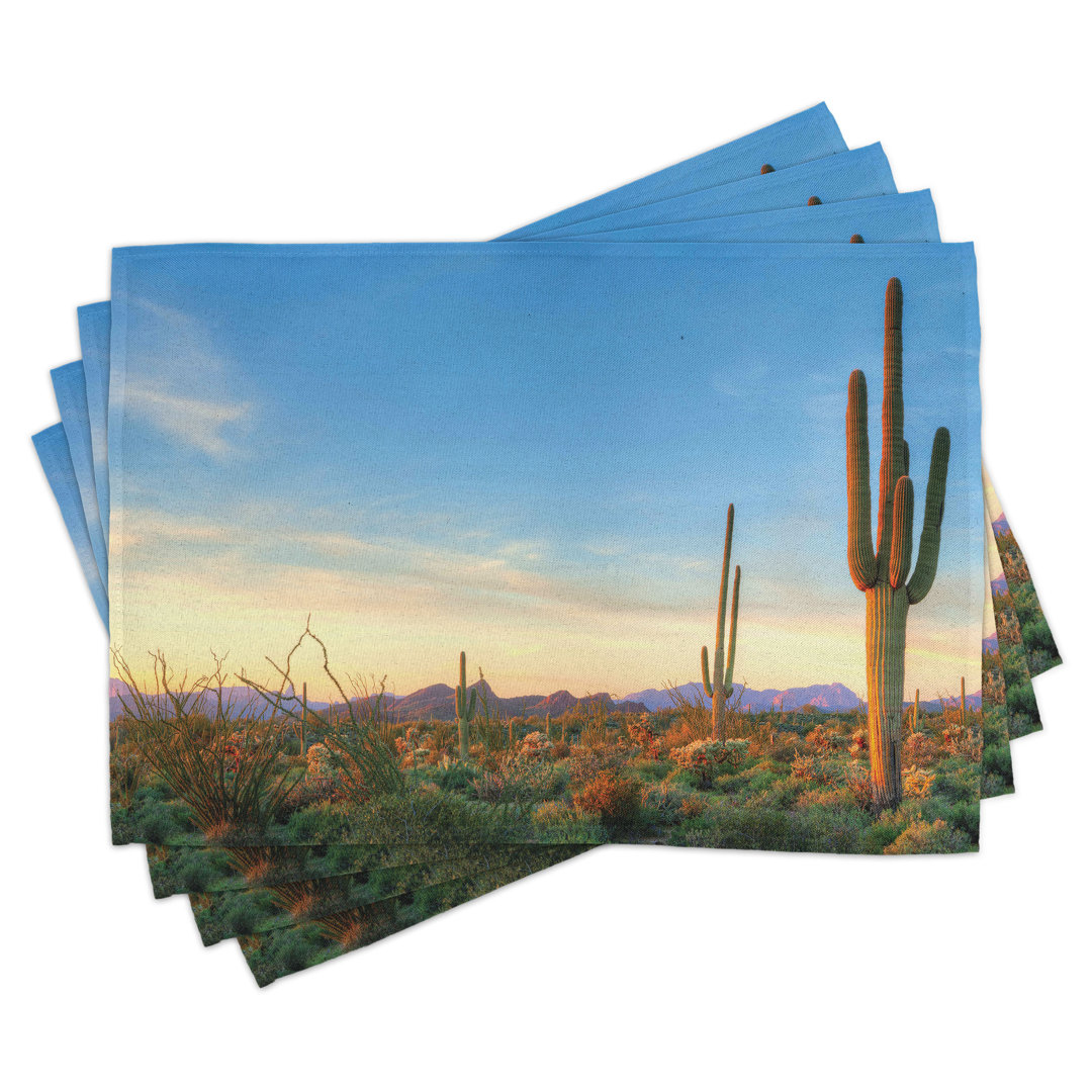 Platzmatten, Sonoran Desert Sunset, Wüste, Grün Orange Hellblau