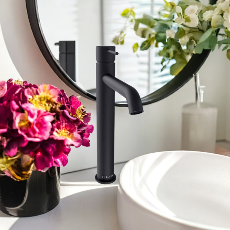 St. Lucia Vessel Sink Faucet Single-handle Bathroom Faucet with Drain Assembly, Matte Black