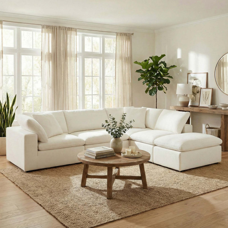 Canapé modulaire Calana Luxe, Perle, 5 morceaux
