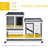 Solid Wood Pet Cage With Wheels And Removable , Grey Small Animal Habitat Bottom Layer,