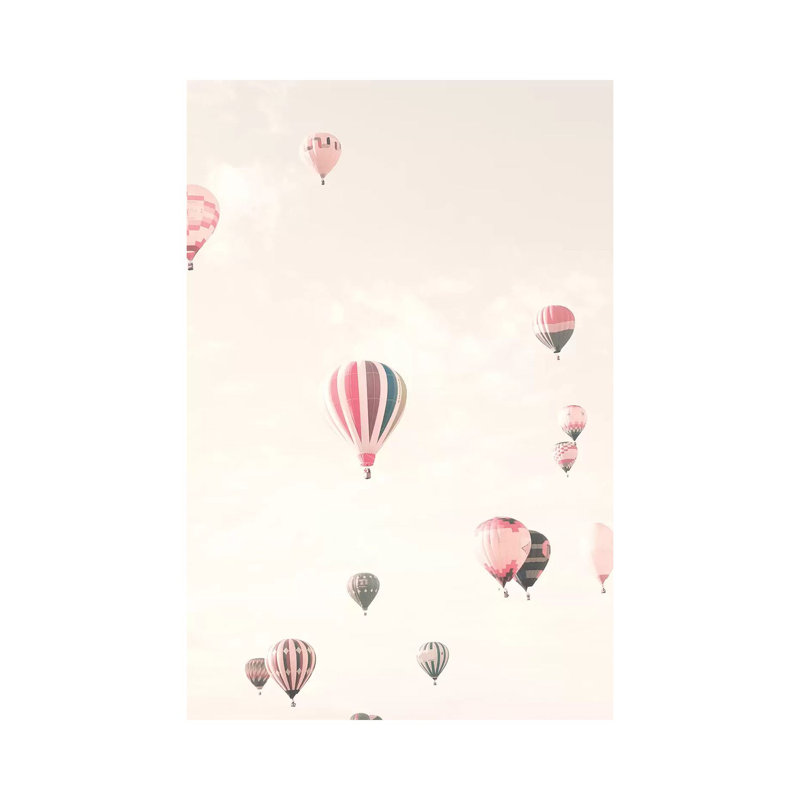 Soft Hot Air Balloons by Caroline Mint - Wrapped Canvas Painting, 20.32 cm H x 30.48 cm W