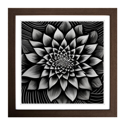 Lotus Flower Op Art - Framed Print
