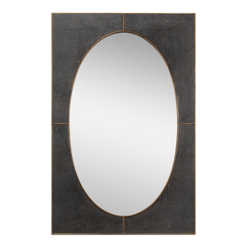 Francis Rectangle Iron Mirror, Antique Gray