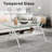 Rectangle Coffee Table With Tempered Glass Top And White Metal Legs, Modern Table For Living Room , Transparent Glass-753070546