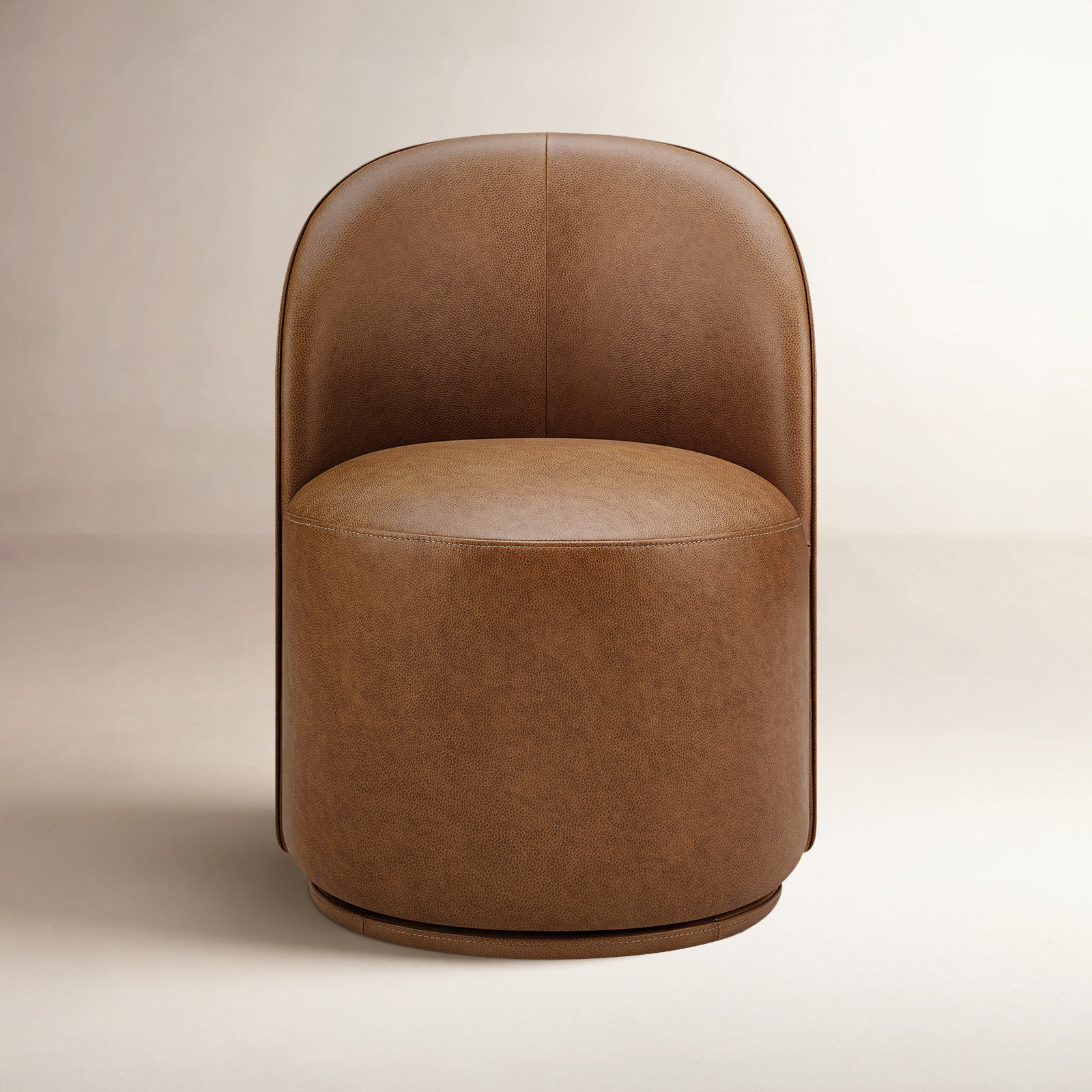 Sharlene Swivel Dining Chair, Marseille Brown Genuine Leather