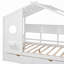 Lit double en bois avec 2 tiroirs, lit pour enfant avec tablette de rangement, maisonnette pour le plaisir et le confort-971166859