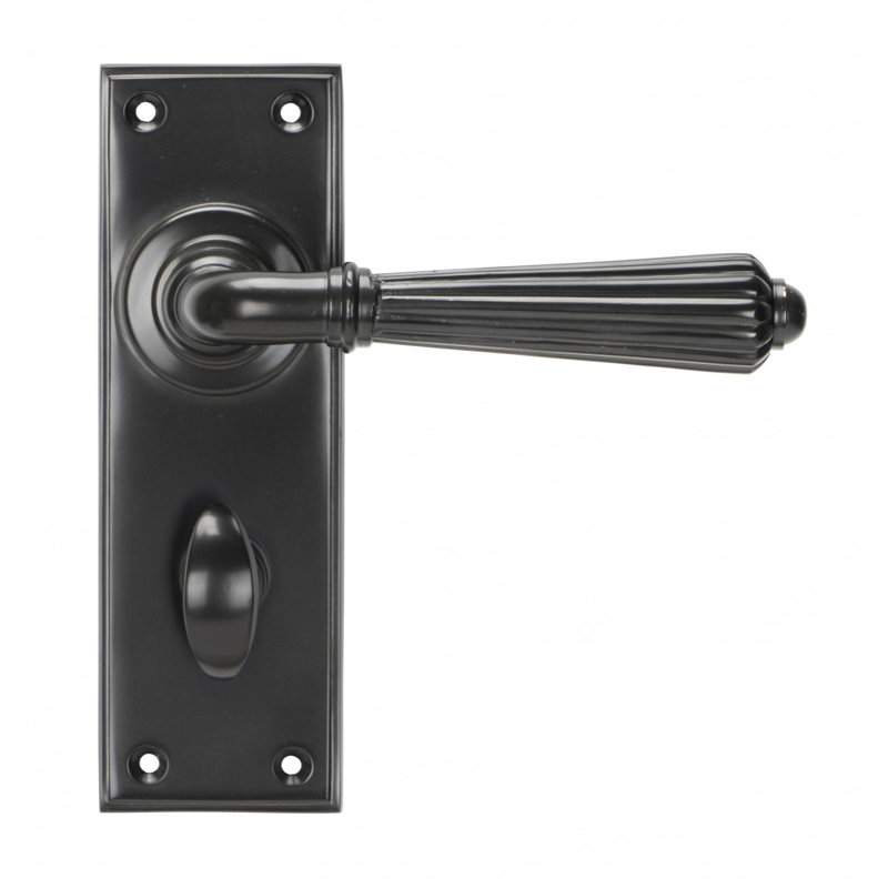 Hinton Bathroom Door Handle Kit, Aged Bronze