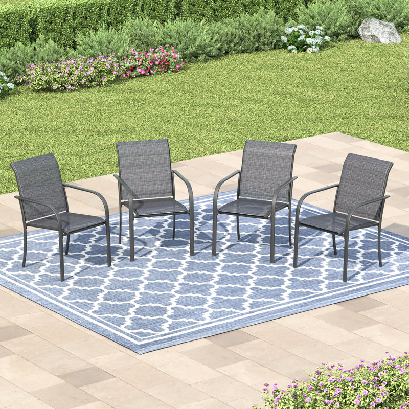 Chaises de patio d'extérieur empilables, Gris