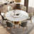 Simple Artificial marble Round Dining Table Set