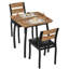 Space-Saving 3-Piece Dining Table Set for 2 – Modern Farmhouse Kitchen Furniture with Metal Frame and Wood Top – Perfect for Apartments, Breakfast Nooks, Small Dining Rooms