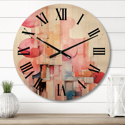 Serendipity Circular Geometry Minimalism - Modern Geometric Oversized Wood Wall Clock