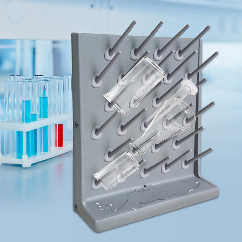 Drying Rack For Lab Glassware Rack 27Pegs PP Wall Glassware Drying Rack