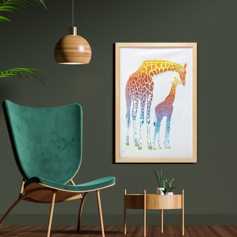 Bless international Mom Giraffe In Rainbow Colors Abstract Art ...