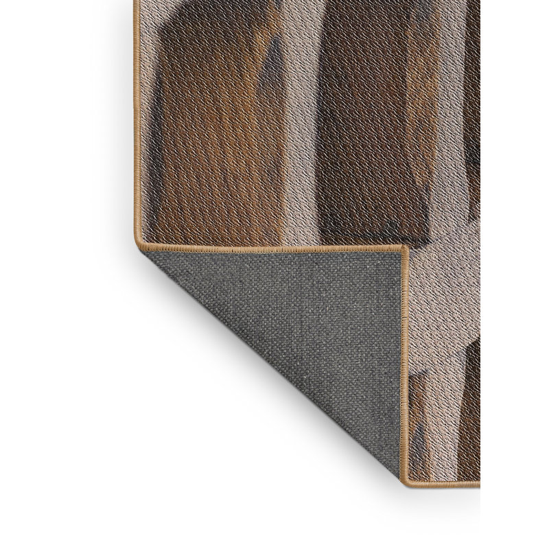 Tapis de zone brun à motif, Rectangle 8 pi x 10 pi
