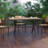 Commercial Grade X-Frame Outdoor Dining Table with Faux Teak Poly Slats and Metal Frame-756476414