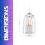 23cm H Glass Pendant Shade in White